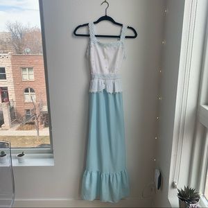 Mitchell 1960s blue and white hostess slip dress
